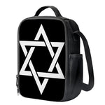 Black And White Star of David Print Crossbody Lunch Bag