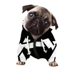 Black And White Star of David Print Dog Zip Up Hoodie