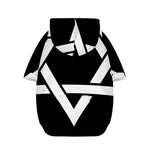 Black And White Star of David Print Dog Zip Up Hoodie