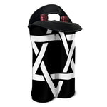 Black And White Star of David Print Double Neoprene Wine Tote
