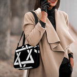 Black And White Star of David Print Double Strap Bible Bag