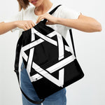 Black And White Star of David Print Drawstring Backpack