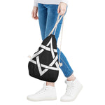 Black And White Star of David Print Drawstring Bag