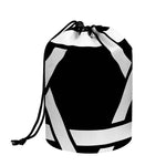 Black And White Star of David Print Drawstring Makeup Bag
