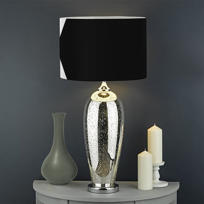 Black And White Star of David Print Drum Lamp Shade