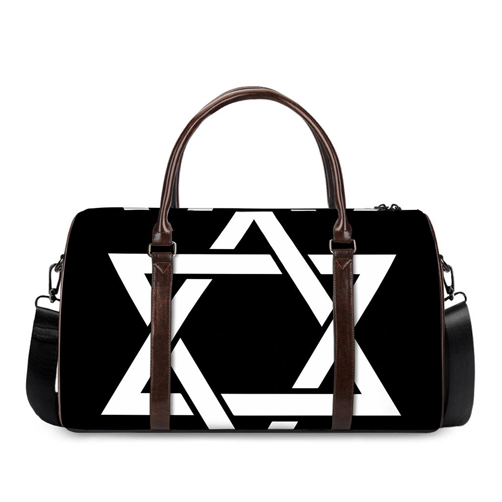 Black And White Star of David Print Duffle Bag