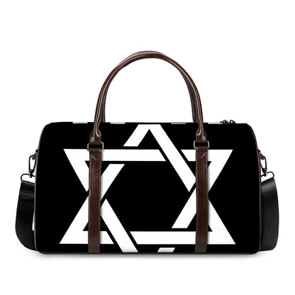 Black And White Star of David Print Duffle Bag