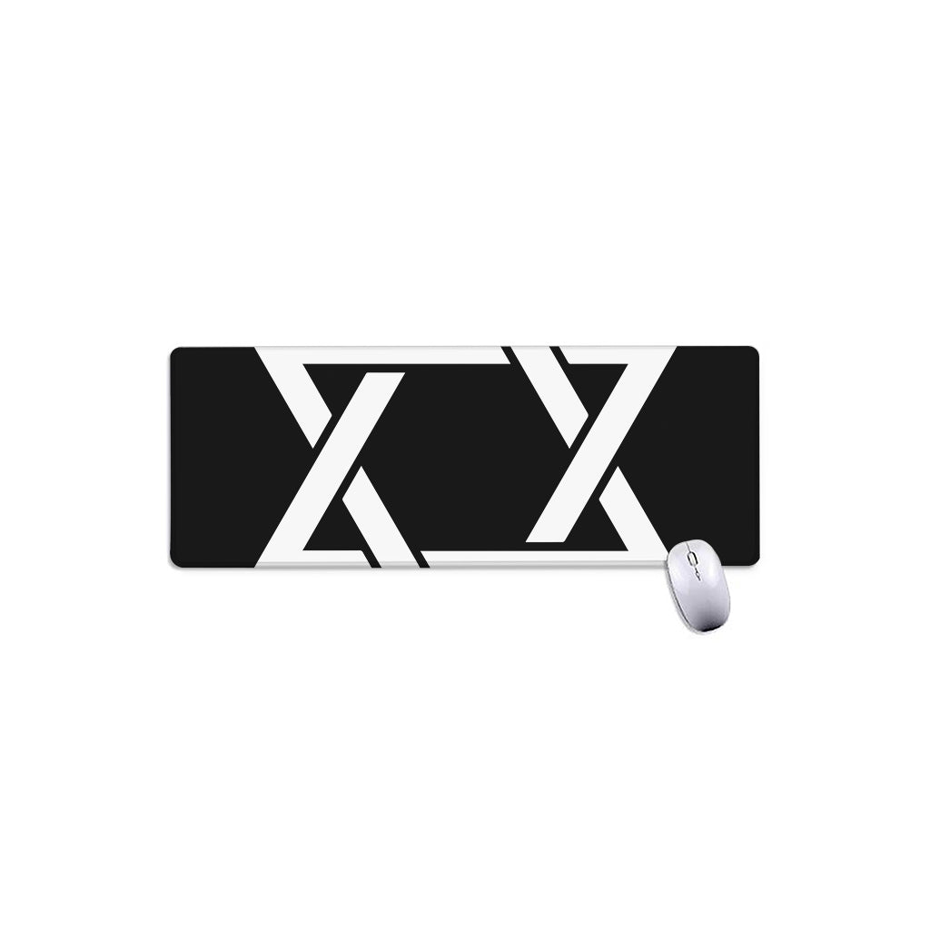 Black And White Star of David Print Extended Mouse Pad