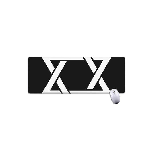 Black And White Star of David Print Extended Mouse Pad