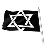 Black And White Star of David Print Flag