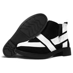 Black And White Star of David Print Flat Ankle Boots