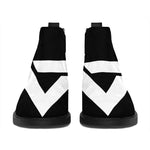 Black And White Star of David Print Flat Ankle Boots