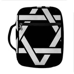 Black And White Star of David Print Front Pocket Bible Bag