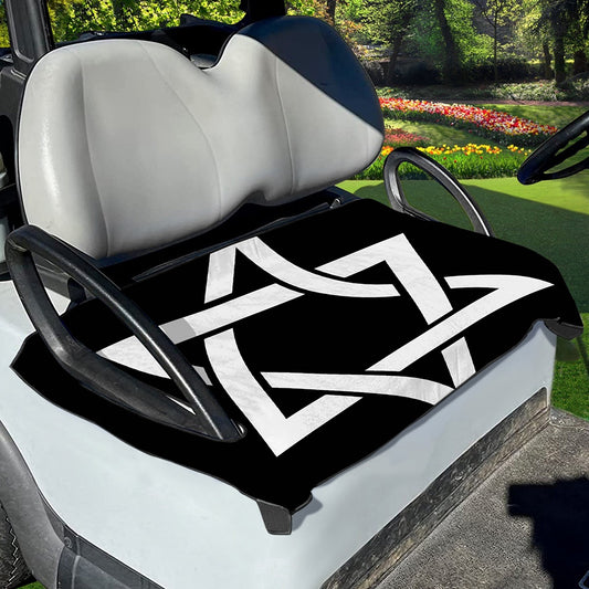 Black And White Star of David Print Golf Cart Seat Cover