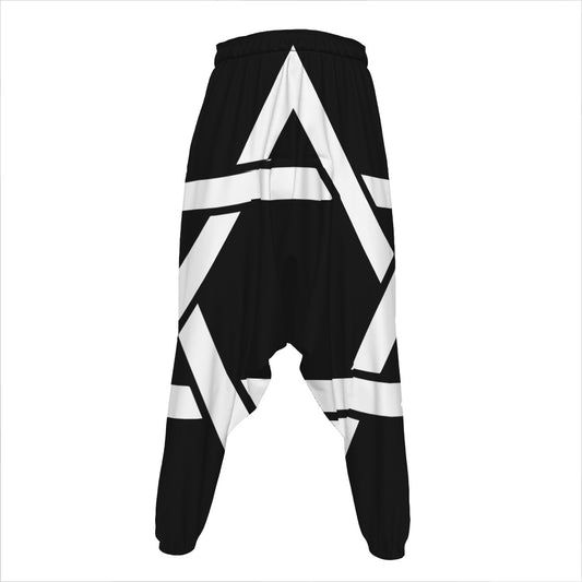 Black And White Star of David Print Hammer Pants