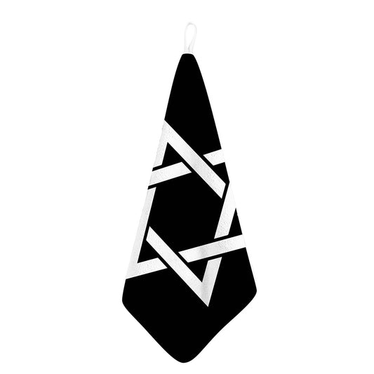 Black And White Star of David Print Hand Towel