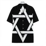 Black And White Star of David Print Hawaiian Shirt