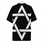 Black And White Star of David Print Hawaiian Shirt