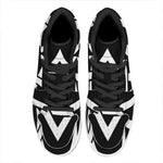 Black And White Star of David Print High Top Leather Sneakers