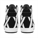 Black And White Star of David Print High Top Leather Sneakers