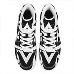 Black And White Star of David Print High Top Leather Sneakers