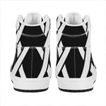 Black And White Star of David Print High Top Leather Sneakers
