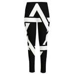 Black And White Star of David Print High-Waisted Pocket Leggings