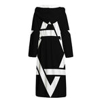 Black And White Star of David Print Hooded Bathrobe