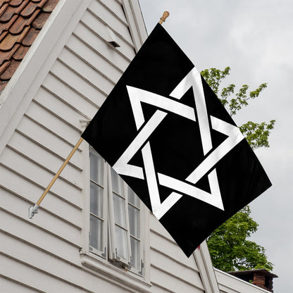 Black And White Star of David Print House Flag