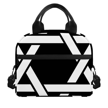Black And White Star of David Print Insulated Lunch Bag