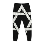 Black And White Star of David Print Jogger Pants