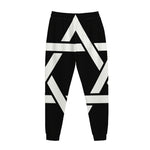 Black And White Star of David Print Jogger Pants
