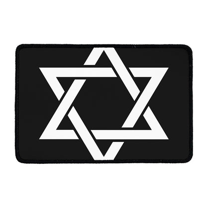 Black And White Star of David Print Kitchen Mat