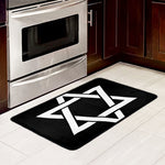 Black And White Star of David Print Kitchen Mat