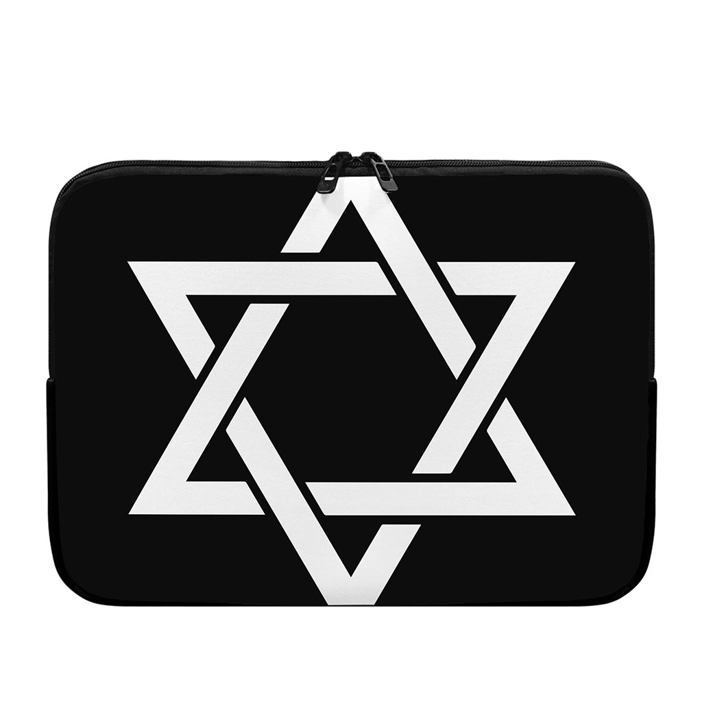 Black And White Star of David Print Laptop Sleeve