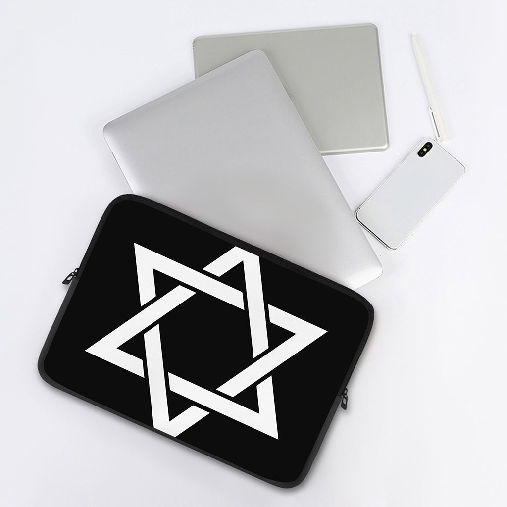 Black And White Star of David Print Laptop Sleeve