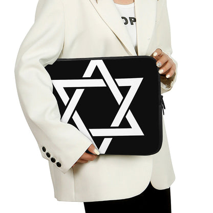 Black And White Star of David Print Laptop Sleeve