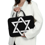Black And White Star of David Print Laptop Sleeve With Handle