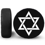 Black And White Star of David Print Leather Spare Tire Cover