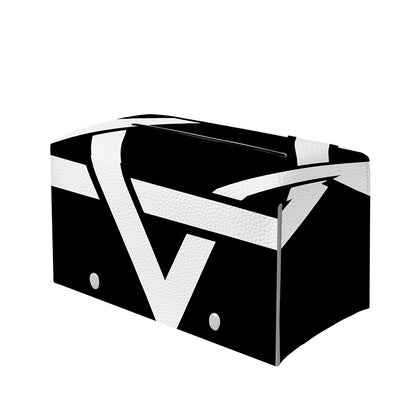 Black And White Star of David Print Leather Tissue Box Cover