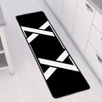 Black And White Star of David Print Long Kitchen Mat