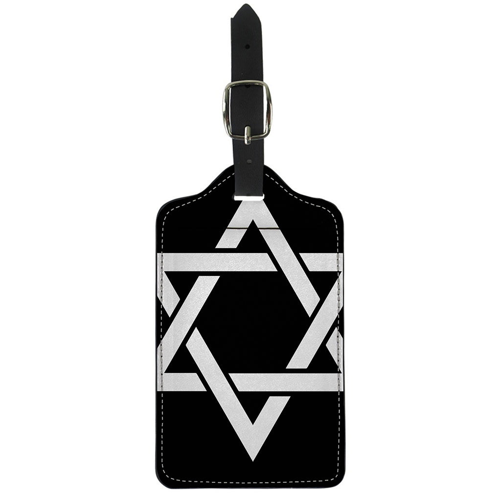 Black And White Star of David Print Luggage Tag