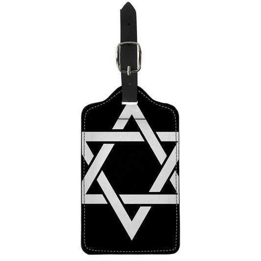 Black And White Star of David Print Luggage Tag