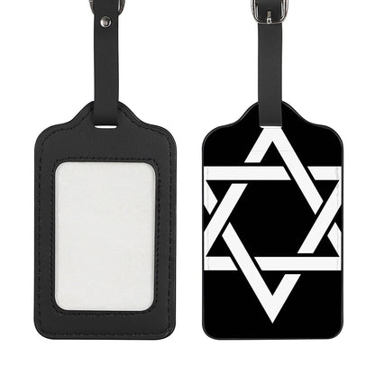 Black And White Star of David Print Luggage Tag