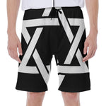 Black And White Star of David Print Men's Beach Shorts