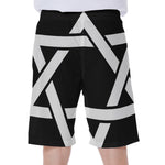 Black And White Star of David Print Men's Beach Shorts