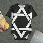 Black And White Star of David Print Men's Bodysuit