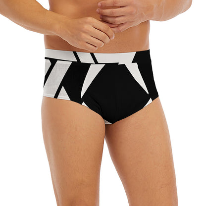 Black And White Star of David Print Men's Briefs