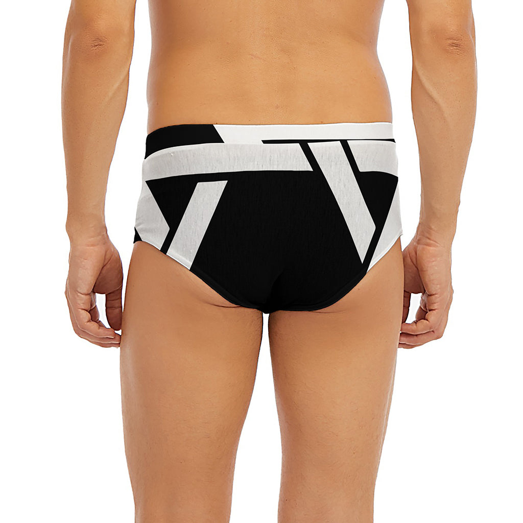 Black And White Star of David Print Men's Briefs