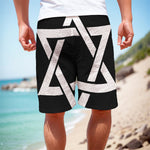 Black And White Star of David Print Men's Cargo Shorts